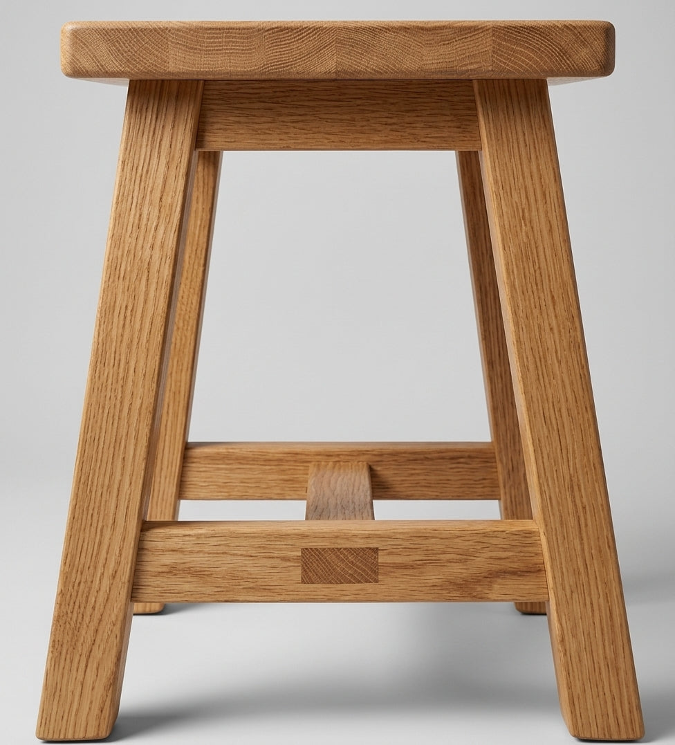 Teak stool Karu – boho furniture handcrafted in Bali by BaliSouk (vue 3)