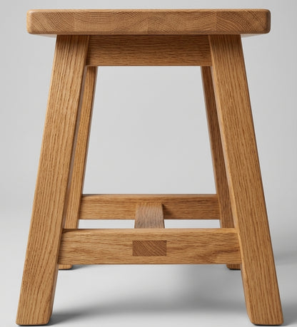 Teak stool Karu – boho furniture handcrafted in Bali by BaliSouk (vue 3)