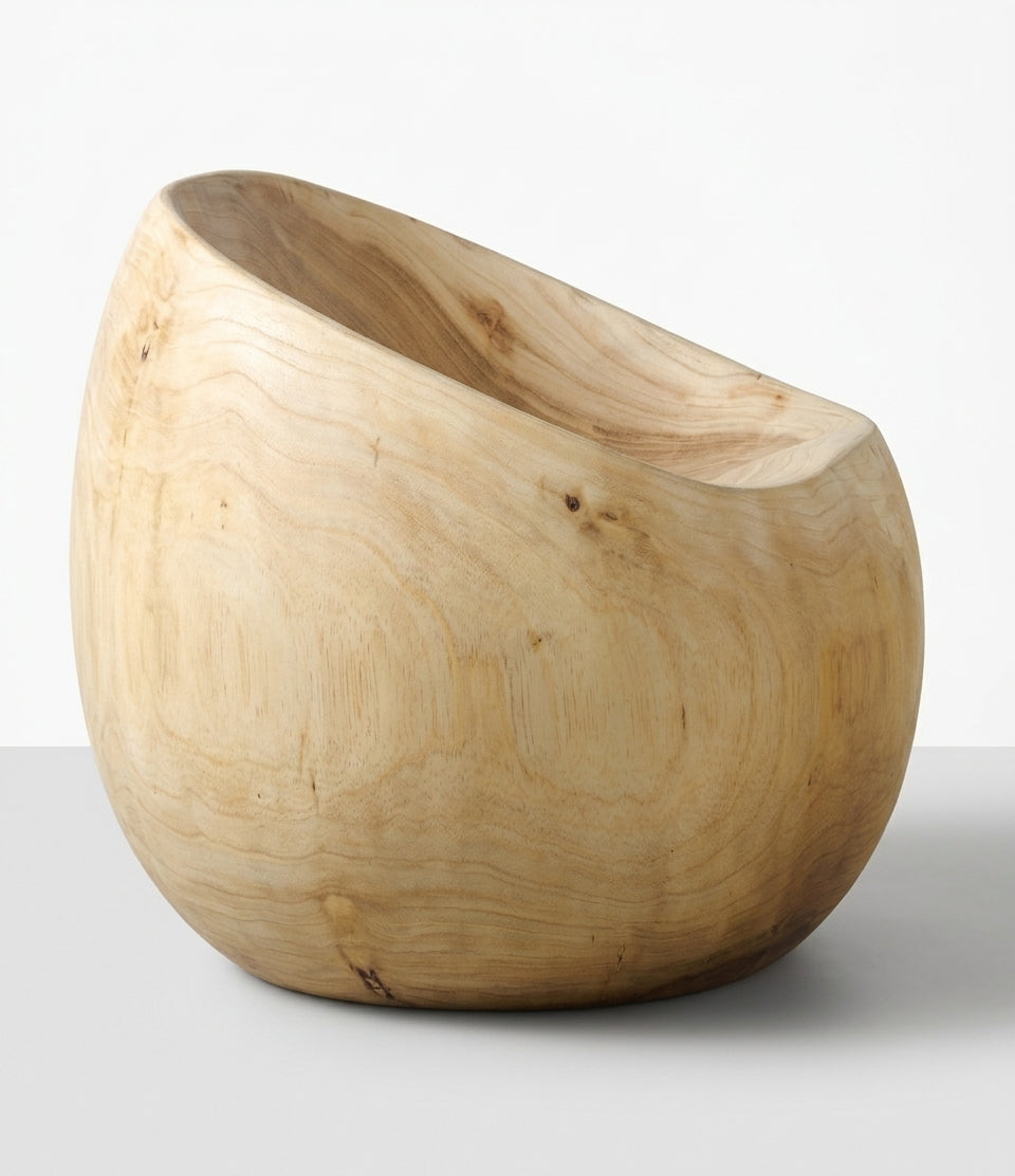 Teak stool Ball – boho furniture handcrafted in Bali by BaliSouk (vue 2)