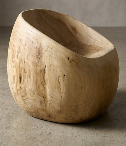 Teak stool Ball – boho furniture handcrafted in Bali by BaliSouk (vue 4)