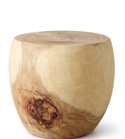 Teak stool Ball – boho furniture handcrafted in Bali by BaliSouk (vue 5)