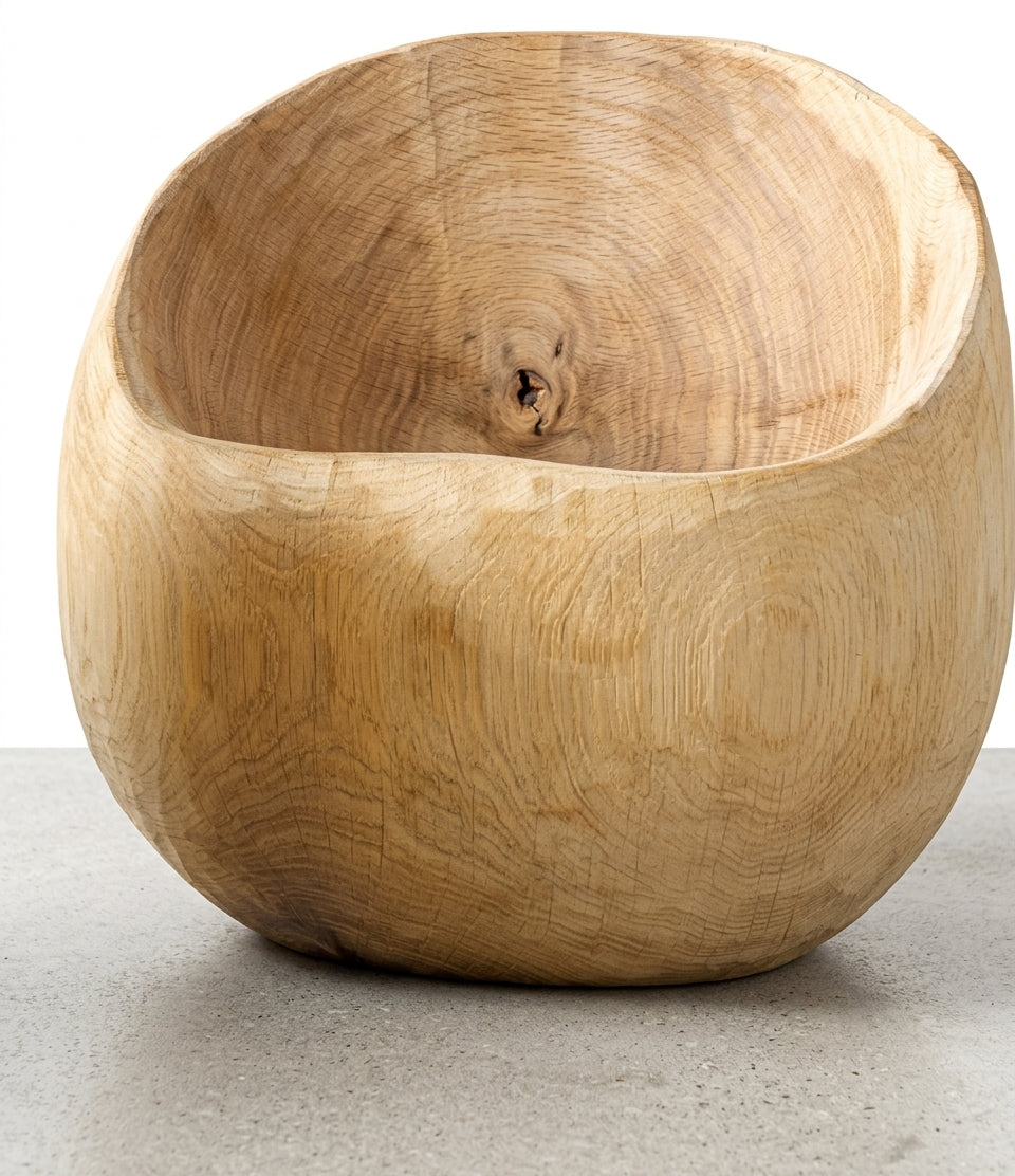 Teak stool Ball Root Kaki – boho furniture handcrafted in Bali by BaliSouk (vue 3)