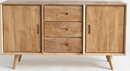 Teak low cabinet Mini – boho furniture handcrafted in Bali by BaliSouk (vue 5)