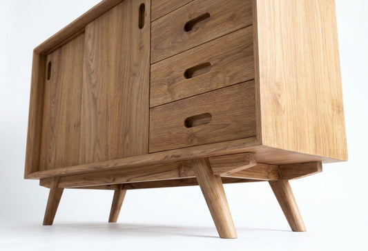 Teak low cabinet Slide – boho furniture handcrafted in Bali by BaliSouk