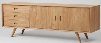 Teak low cabinet Oslo 1 – boho furniture handcrafted in Bali by BaliSouk (vue 5)