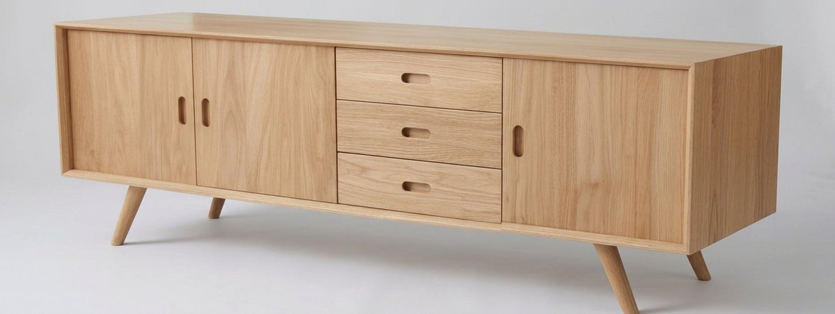 Teak low cabinet Oslo 2 – boho furniture handcrafted in Bali by BaliSouk