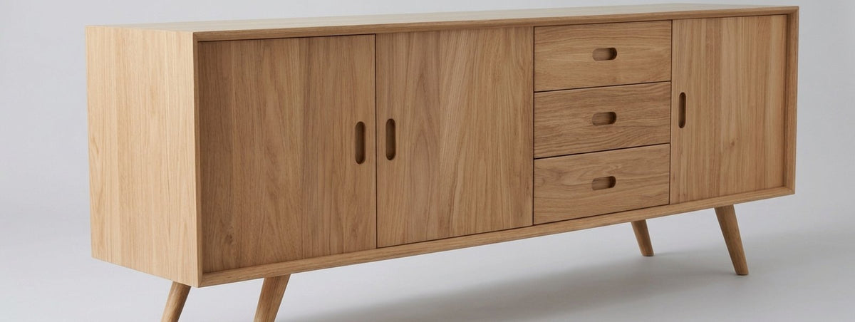 Teak low cabinet Oslo 2 – boho furniture handcrafted in Bali by BaliSouk (vue 2)