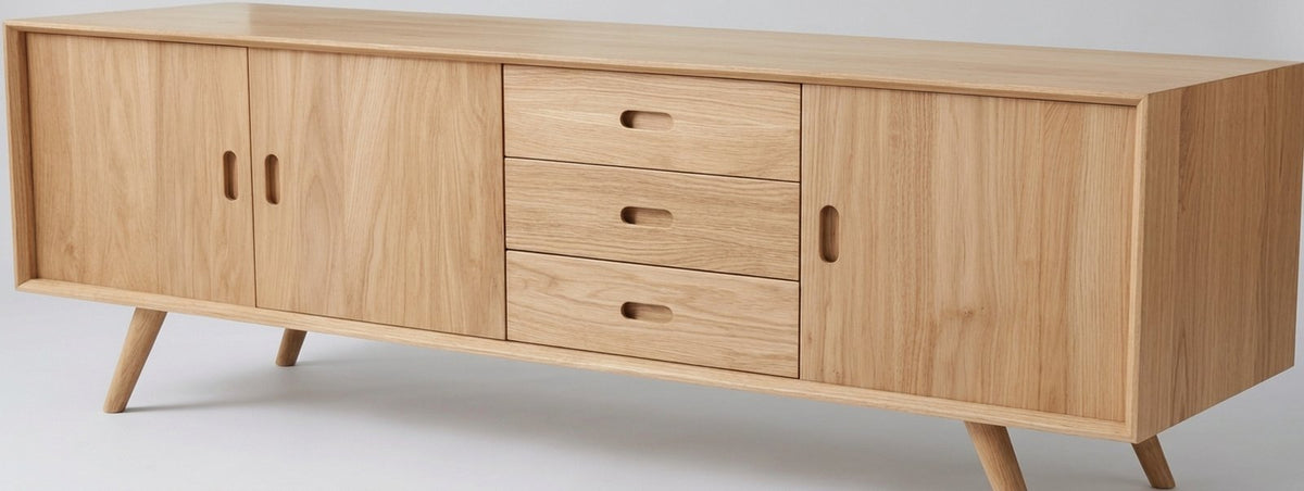 Teak low cabinet Oslo 2 – boho furniture handcrafted in Bali by BaliSouk (vue 4)