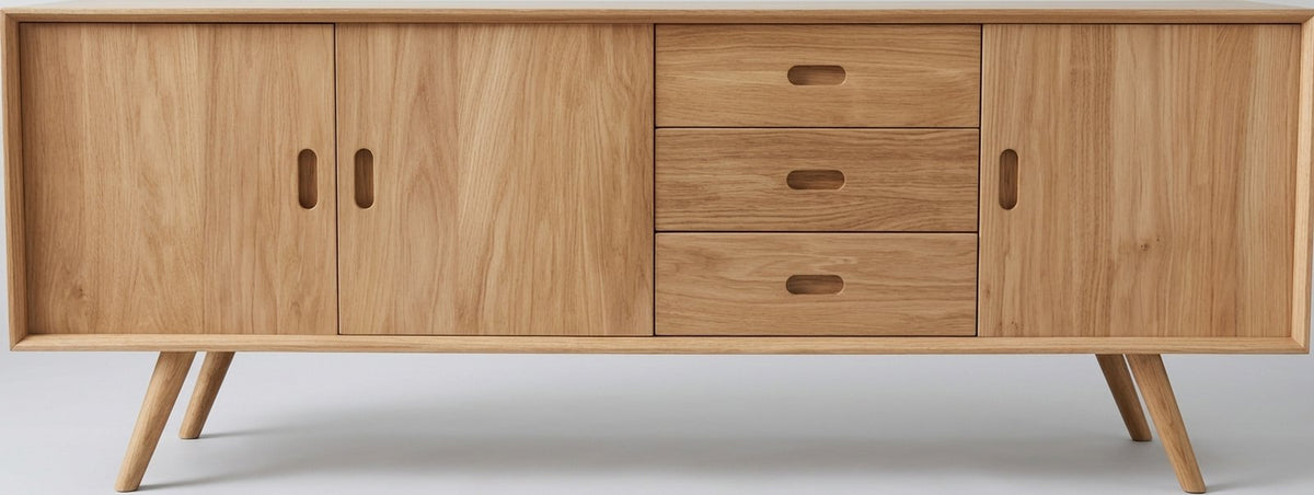 Teak low cabinet Oslo 2 – boho furniture handcrafted in Bali by BaliSouk (vue 5)