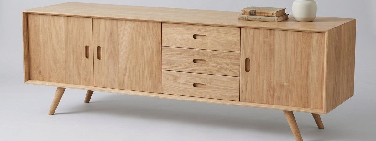 Teak low cabinet Oslo 2 – boho furniture handcrafted in Bali by BaliSouk (vue 7)