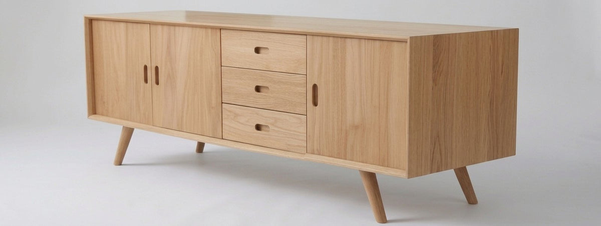Teak low cabinet Oslo 2 – boho furniture handcrafted in Bali by BaliSouk (vue 8)