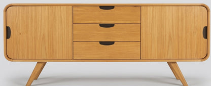Teak low cabinet Oblong – boho furniture handcrafted in Bali by BaliSouk