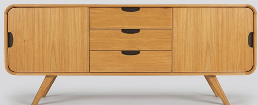 Teak low cabinet Oblong – boho furniture handcrafted in Bali by BaliSouk