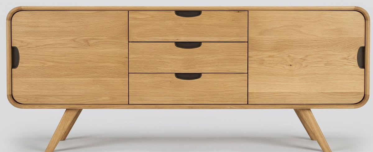 Teak low cabinet Oblong – boho furniture handcrafted in Bali by BaliSouk (vue 2)