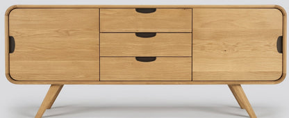 Teak low cabinet Oblong – boho furniture handcrafted in Bali by BaliSouk (vue 2)