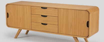 Teak low cabinet Oblong – boho furniture handcrafted in Bali by BaliSouk (vue 5)