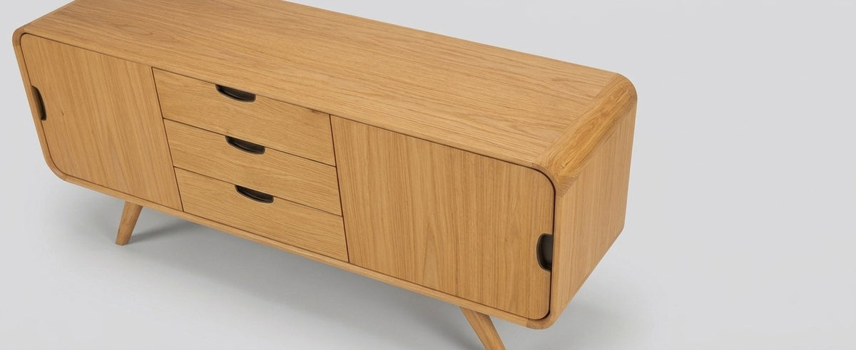 Teak low cabinet Oblong – boho furniture handcrafted in Bali by BaliSouk (vue 6)