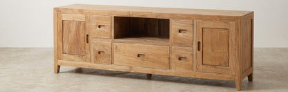 Teak tv cabinet Lima – boho furniture handcrafted in Bali by BaliSouk (vue 4)