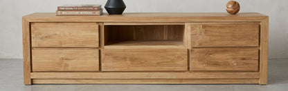 Teak tv cabinet AD Medium – boho furniture handcrafted in Bali by BaliSouk (vue 3)