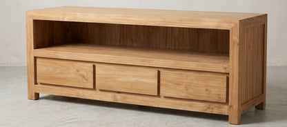 Teak tv cabinet Minimalis – boho furniture handcrafted in Bali by BaliSouk (vue 2)