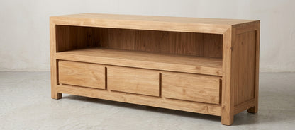 Teak tv cabinet Minimalis – boho furniture handcrafted in Bali by BaliSouk (vue 5)