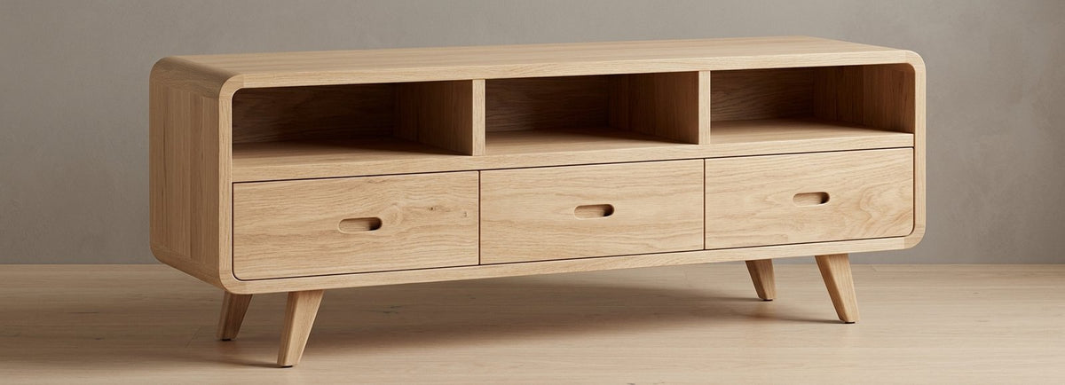 Teak tv cabinet Adivi – boho furniture handcrafted in Bali by BaliSouk (vue 4)