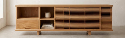 Teak tv cabinet Singapour – boho furniture handcrafted in Bali by BaliSouk (vue 5)