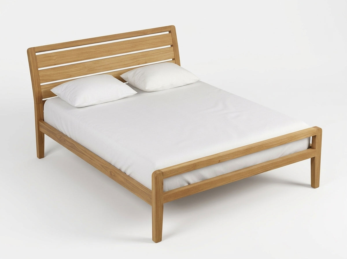 Teak bed Dompul – boho furniture handcrafted in Bali by BaliSouk (vue 4)