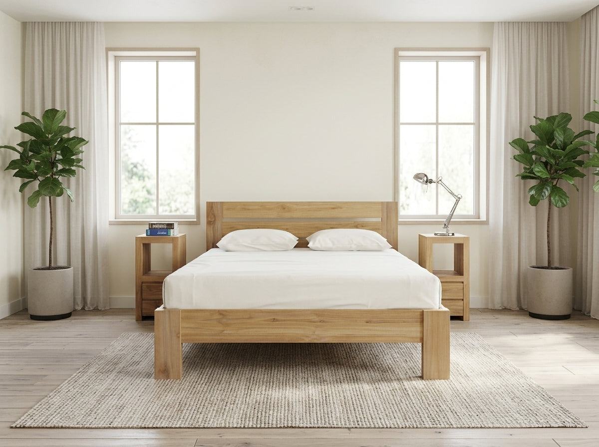 Teak bed Eli – boho furniture handcrafted in Bali by BaliSouk (vue 9)