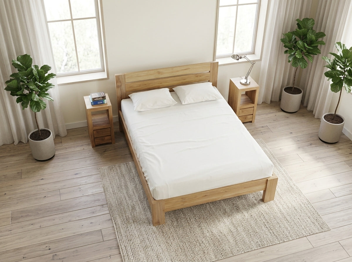 Teak bed Eli – boho furniture handcrafted in Bali by BaliSouk (vue 10)