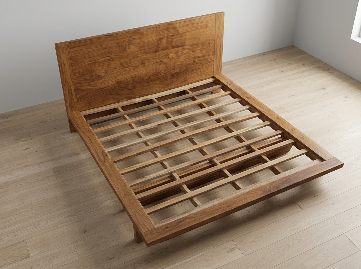 Teak bed Nelis – boho furniture handcrafted in Bali by BaliSouk (vue 7)