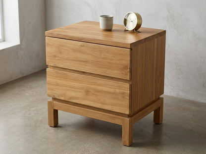 Teak bed side table Montana – boho furniture handcrafted in Bali by BaliSouk