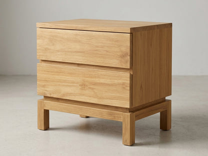Teak bed side table Montana – boho furniture handcrafted in Bali by BaliSouk (vue 2)