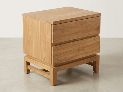 Teak bed side table Montana – boho furniture handcrafted in Bali by BaliSouk (vue 3)