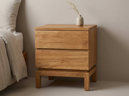 Teak bed side table Montana – boho furniture handcrafted in Bali by BaliSouk (vue 4)