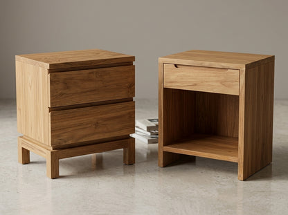 Teak bed side table Vinoti – boho furniture handcrafted in Bali by BaliSouk (vue 5)