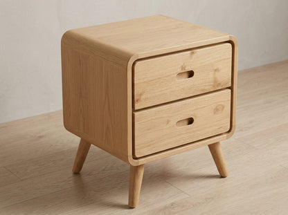 Teak bed side table AD 2 Drawer – boho furniture handcrafted in Bali by BaliSouk (vue 4)