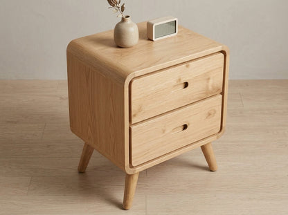 Teak bed side table AD 2 Drawer – boho furniture handcrafted in Bali by BaliSouk (vue 5)