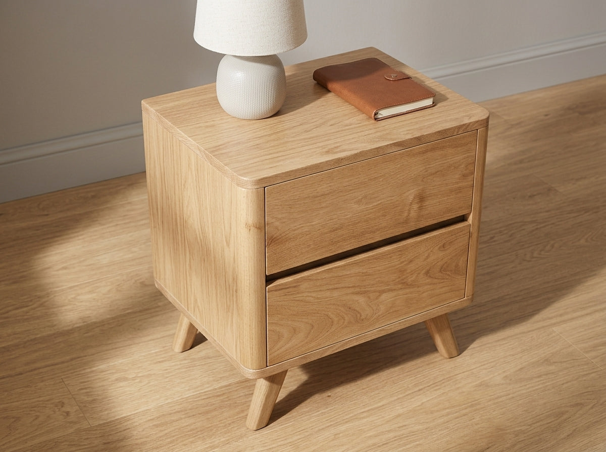 Teak bed side table Samping – boho furniture handcrafted in Bali by BaliSouk (vue 3)