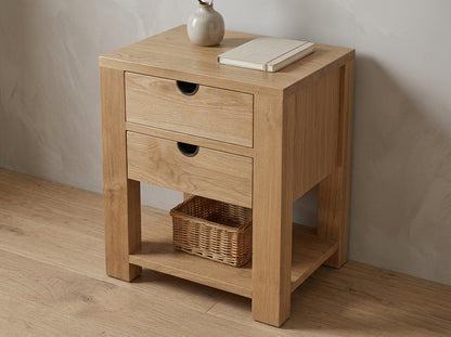 Teak bed side table Karpenter – boho furniture handcrafted in Bali by BaliSouk