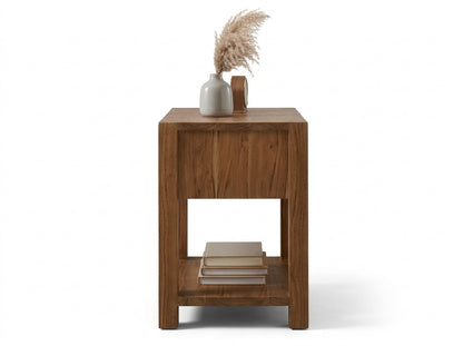 Teak bed side table Aldo – boho furniture handcrafted in Bali by BaliSouk