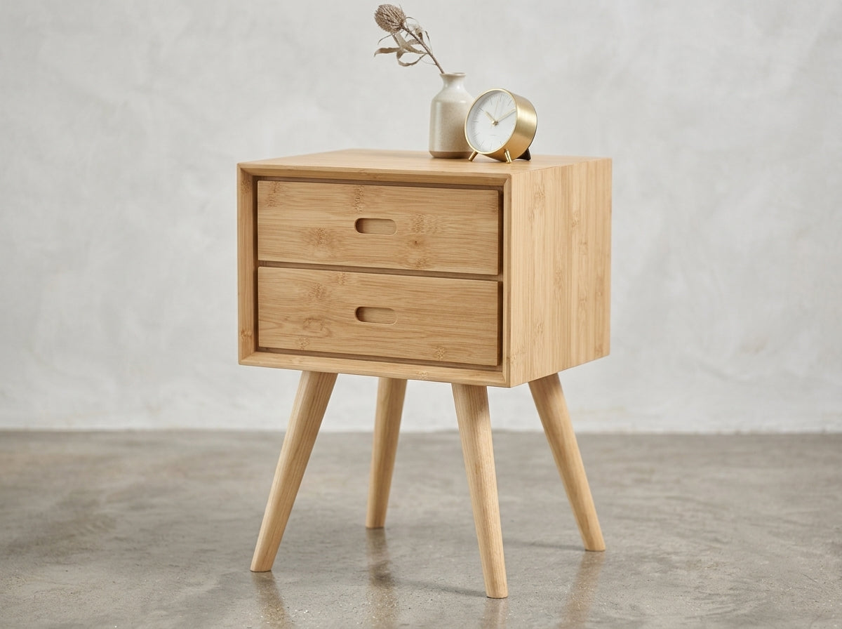 Teak bed side table Adel – boho furniture handcrafted in Bali by BaliSouk (vue 3)