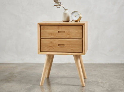 Teak bed side table Adel – boho furniture handcrafted in Bali by BaliSouk (vue 4)