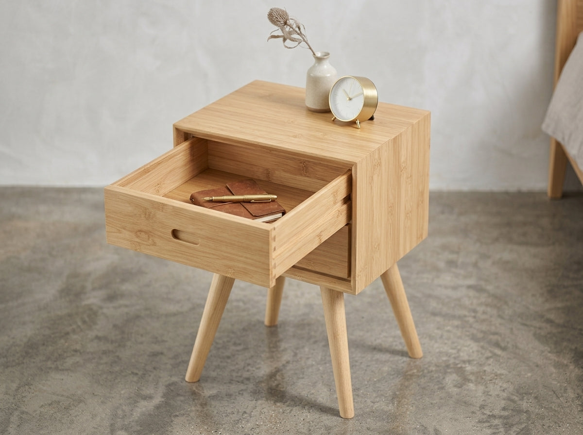 Teak bed side table Adel – boho furniture handcrafted in Bali by BaliSouk (vue 5)