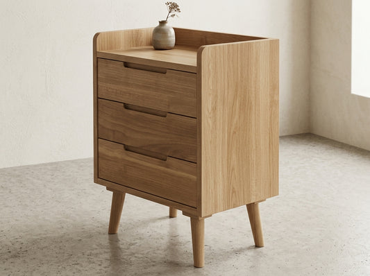 Teak bed side table Ryan – boho furniture handcrafted in Bali by BaliSouk