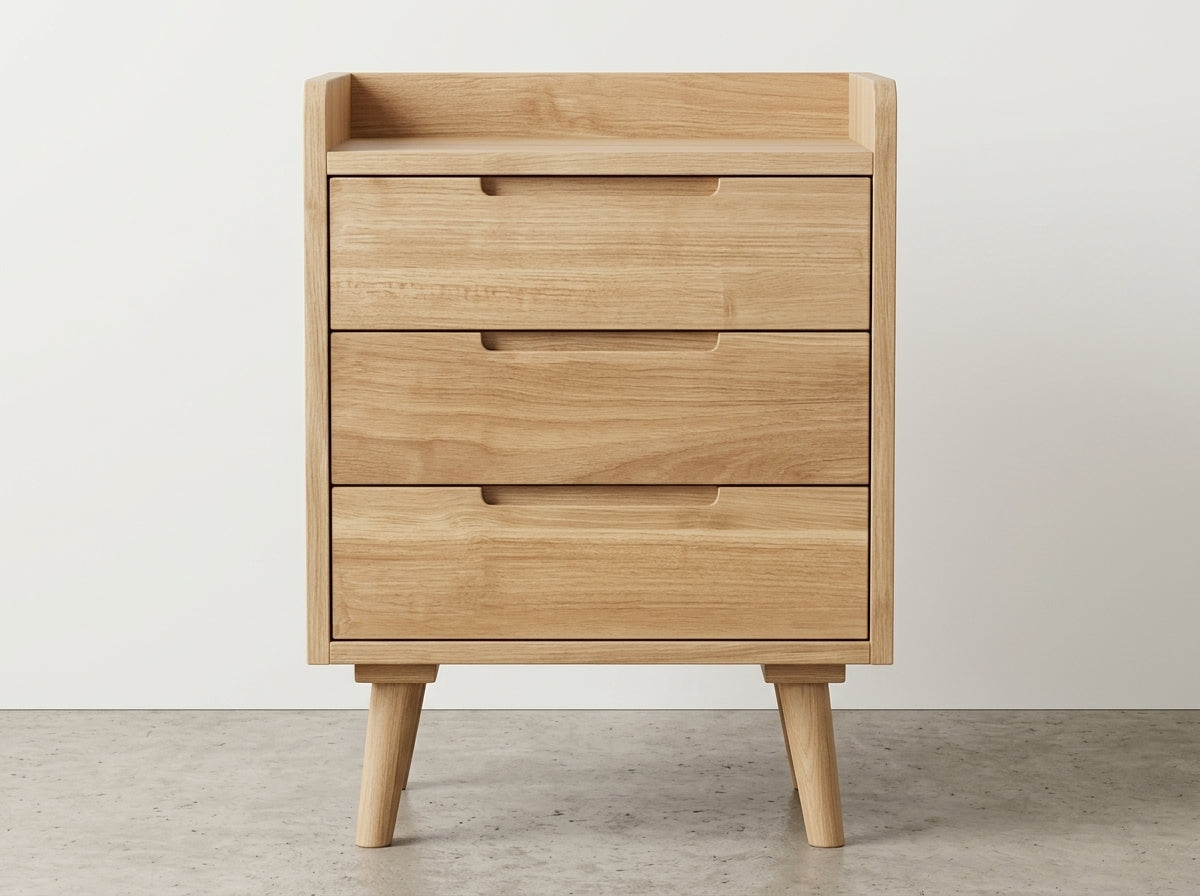 Teak bed side table Ryan – boho furniture handcrafted in Bali by BaliSouk (vue 2)