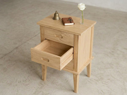 Teak bed side table Rafless – boho furniture handcrafted in Bali by BaliSouk (vue 2)