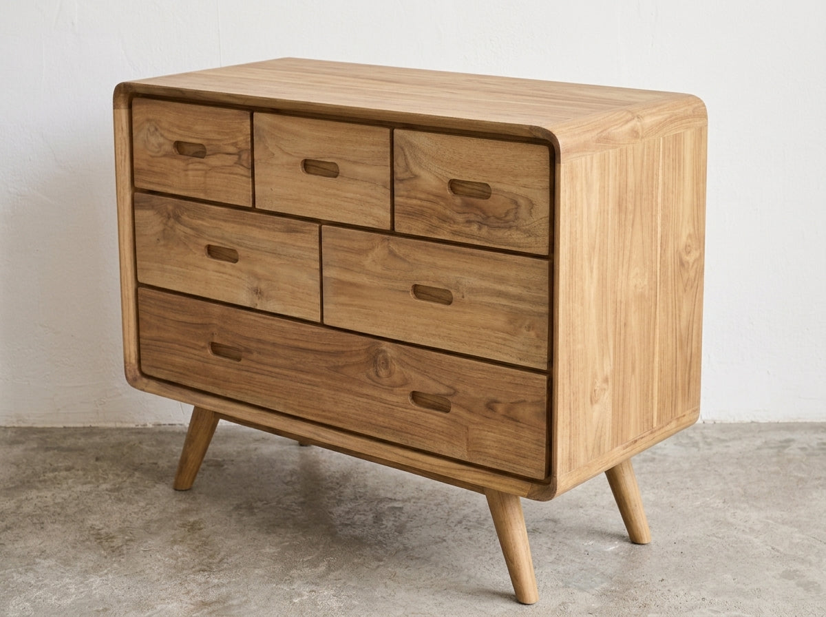 Teak chest of drawers Julie – boho furniture handcrafted in Bali by BaliSouk