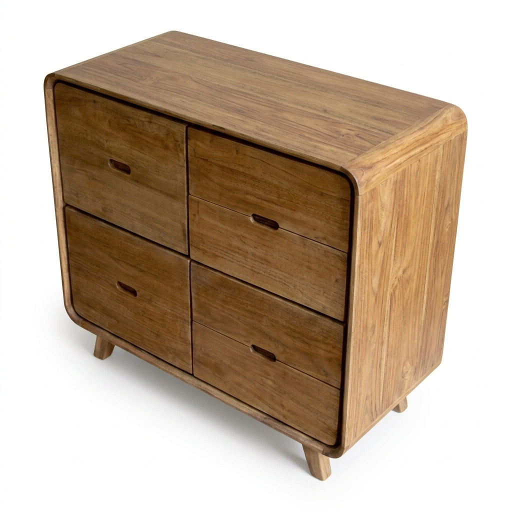 Teak chest of drawers Kiss – boho furniture handcrafted in Bali by BaliSouk (vue 3)
