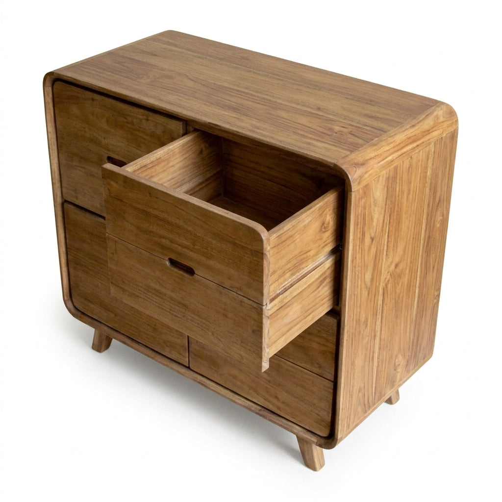 Teak chest of drawers Kiss – boho furniture handcrafted in Bali by BaliSouk (vue 4)